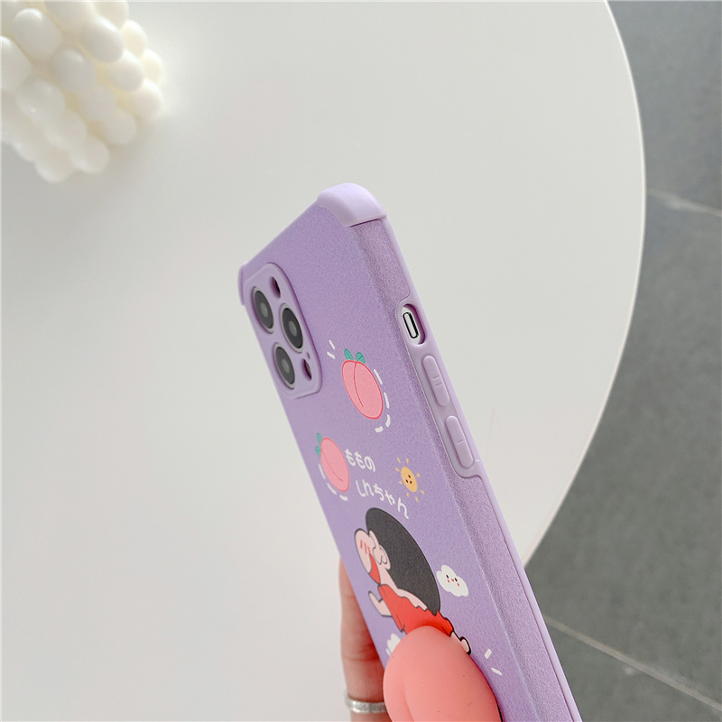 iPhone case 3D cute Crayon Shin-Chan Leather TPU case vỏ điện thoại mềm dễ thương for iphone 7 8 7plus 8plus iX XR XSMAX phone case