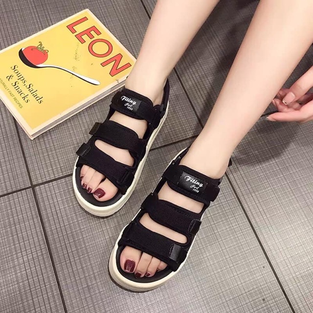 Sandal học sinh 3 quai dán chất vải siêu đẹp kèm cilp