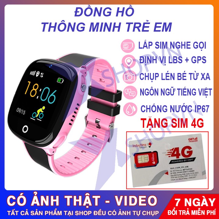 Đồng Hồ Thông Minh Trẻ Em HW11 Lắp Sim Nghe Gọi, Định Vị Từ Xa Chống Nước Mẫu Đồng Hồ Lắp Sim Nghe Gọi Mới Nhất