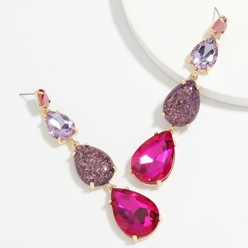 Khuyên tai Pinkdudu PD627 nhiều lớp hình giọt nước đính đá thời trang
