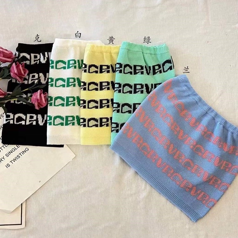 Porozi  Áo croptop ống  dệt kim in chữ thời trang Hàn Quốc cho nữ