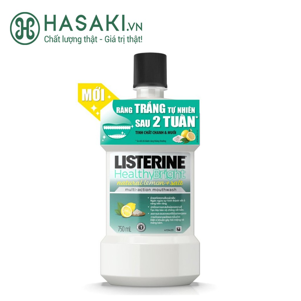 Nước Súc Miệng Giúp Răng Trắng Sáng LISTERINE Healthy Bright Multi-Action Mouthwash