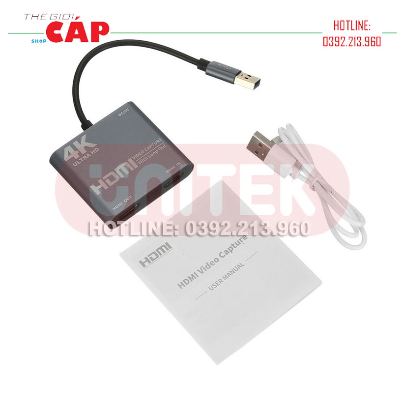 Capture Video Card Chuyển đổi HDMI sang USB 3.0 Để Live Stream Cho Điện Thoại/Máy Ảnh/PS4/ XBOX/Máy Tính