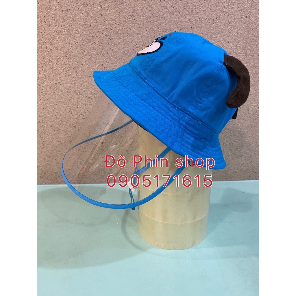 [Bé 2-6 tuổi] Mũ bucket vành chống giọt bắn trẻ em, vòng đầu 51cm, tấm chắn có thể tháo rời, chất mát, có dây quai nón
