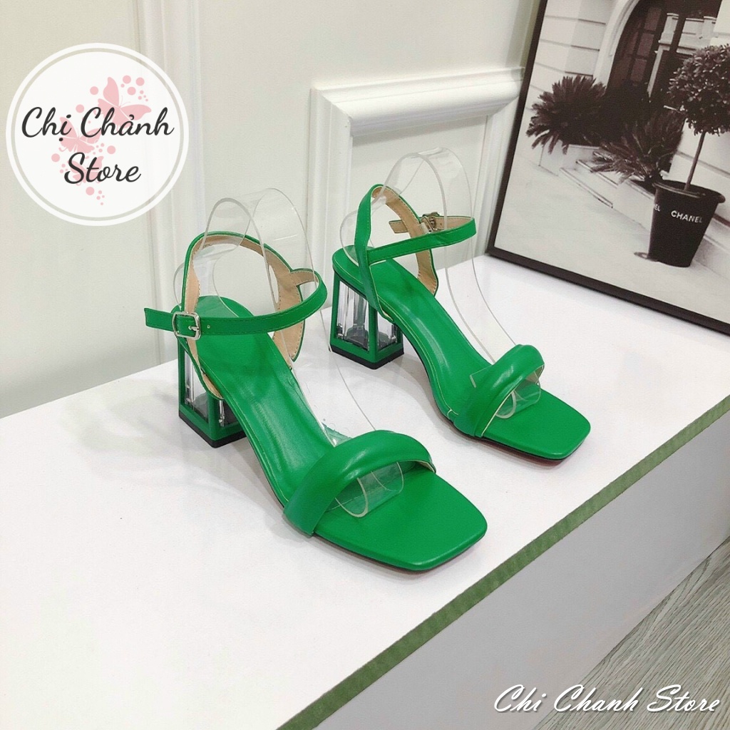 Sandal Cao Gót 7p Gót Mica Trong Thời Trang Chất Da Mềm Lên Chân Cực Xinh Giày Cao Gót Trắng Nâu Đen Chị Chảnh Store