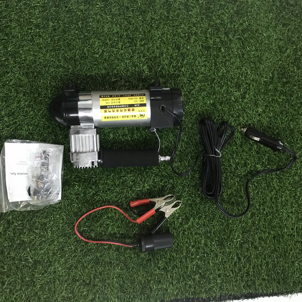 bộ bơm ô tô, xe máy, xe đạp dùng điện 12V theo xe cao cấp tích hợp đèn chiếu sáng