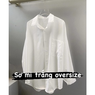 Sơ mi trắng form rộng dễ phối đồ Aimee closet