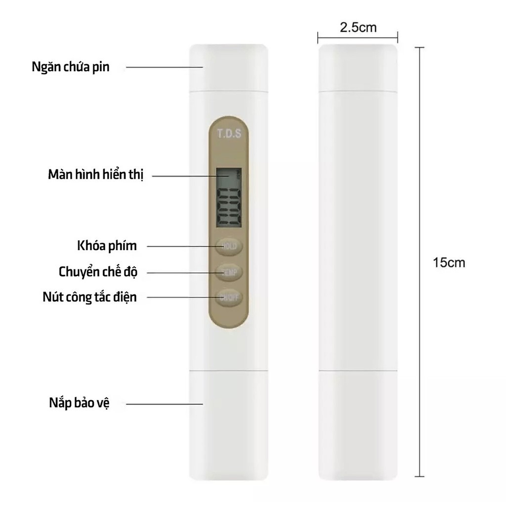 Bút thử nước TDS, máy đo độ cứng của nước