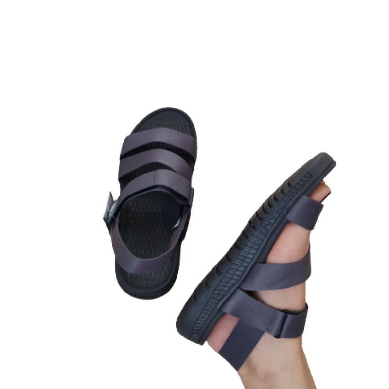 Giày sandal nam nữ FACOTA Xám quai dù, đi học [Freeship]