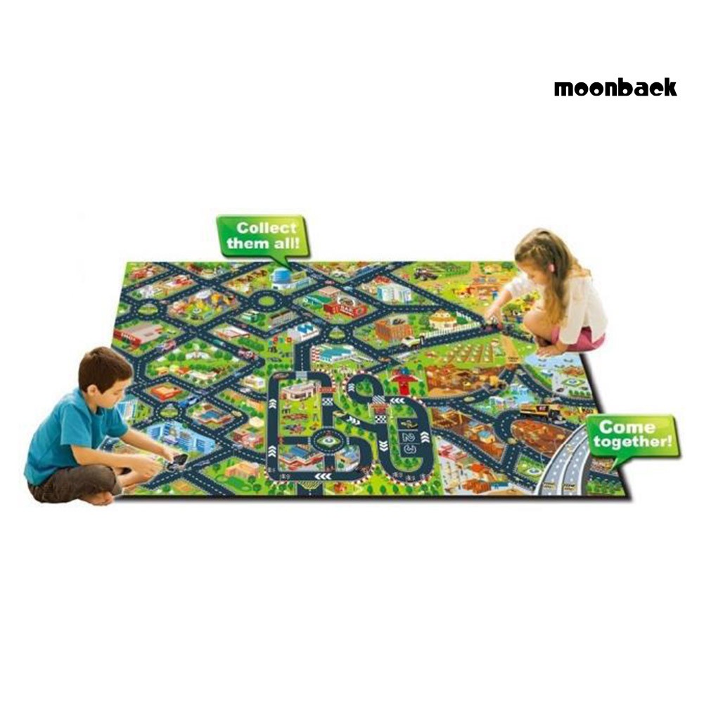 Thảm không dệt kích thước in hình thành phố cho bé 80x70cm