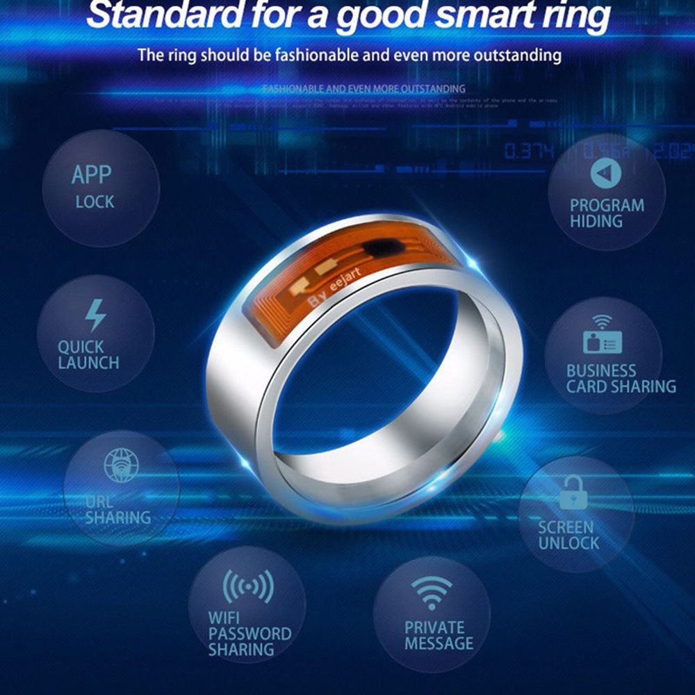 👒OSIER🍂 Intelligent Smart Ring Digital Stainless Steel NFC Android Phone|Fashion Magic Wearable/Multicolor