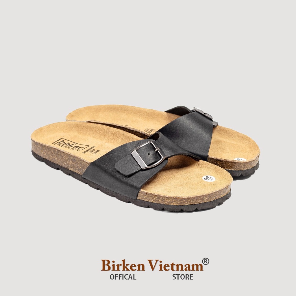 Mã PU08 Dép Da PU Đế Trấu Quai Ngang Cách Tân Unisex Birken Vietnam Bioline