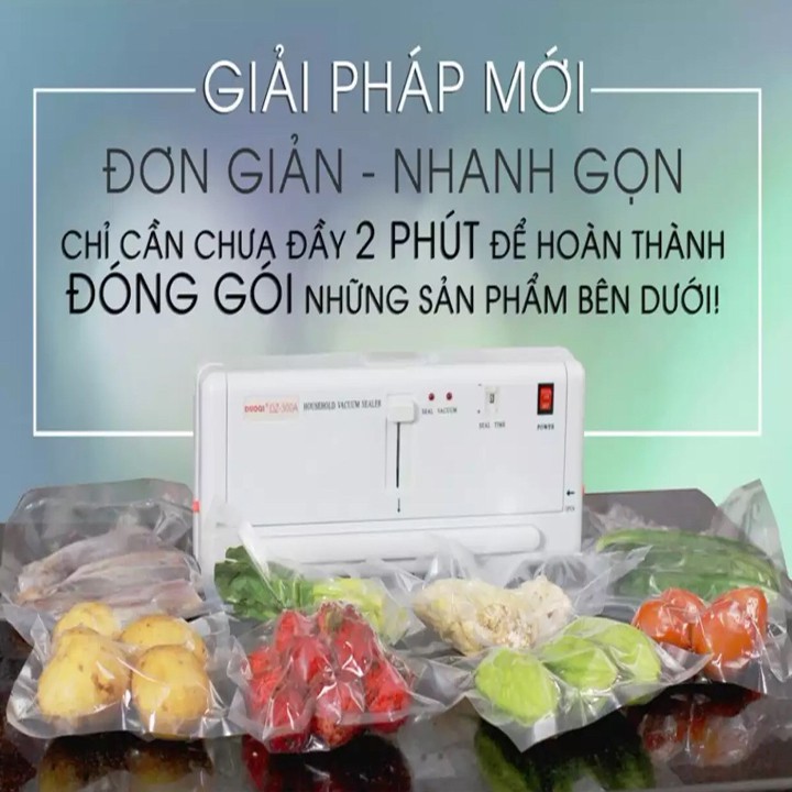 (CHÍNH HÃNG) Máy hút chân không DOUQI DZ300A hút đồ khô + túi hút chân không