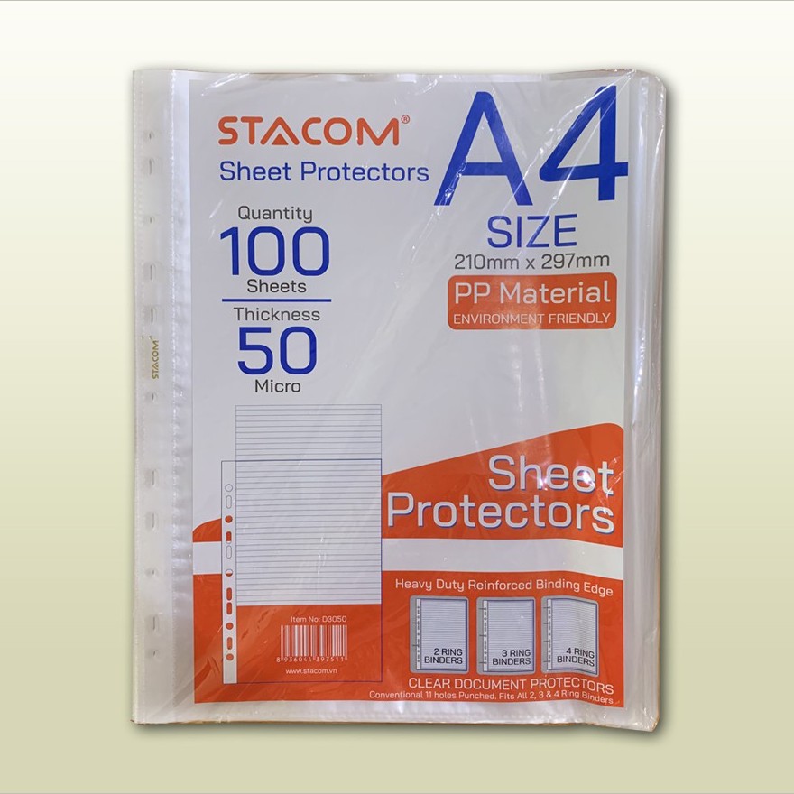 Bìa lá 11 lỗ 35/40/50/70/90 micro STACOM