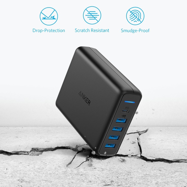 Sạc Anker PowerPort Speed 5 - 5 cổng, USB-C Power Delivery