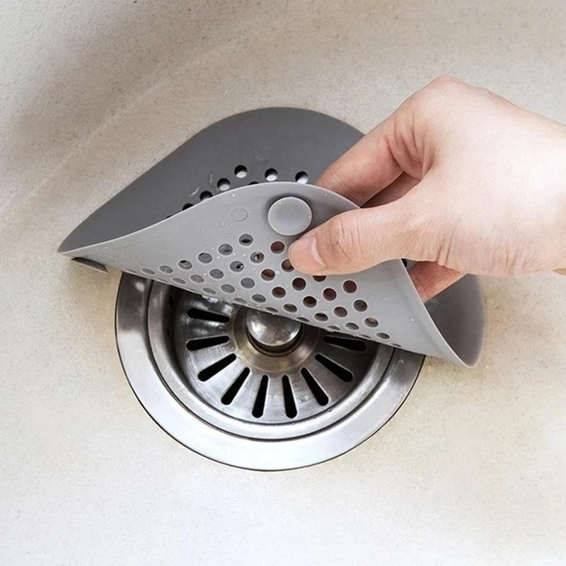 Nắp Lọc Cống Thoát Nước Nhà Bếp/Phòng Tắm Hình Vuông 14CM Bằng Silicone Chống Tắc Nghẽn