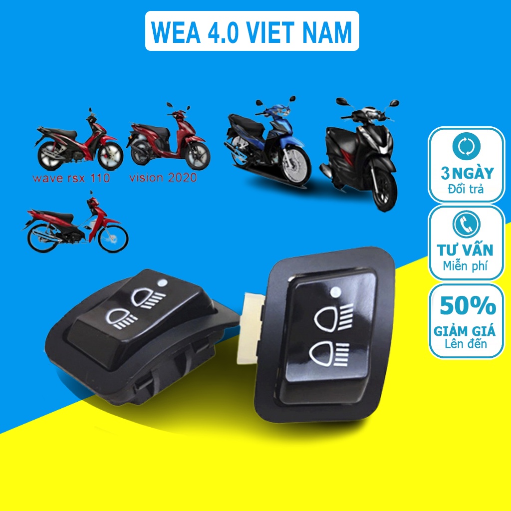 Công Tắc Tắt Đèn Pha Xe Máy Wea 4.0 Viet Tiện Lợi Sử Dụng Thay Thế Cho Tất Cả Các Dòng Xe Máy Đời Mới Không Có Nút Tắt