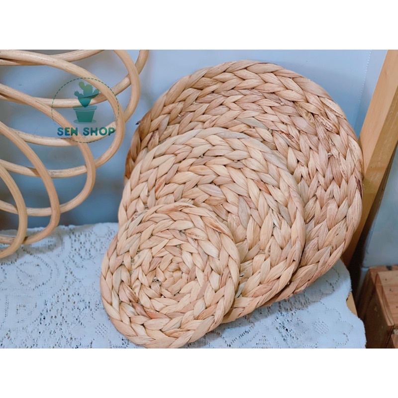 Thảm cói, thảm trang trí decor siêu xinh, phong cách vintage 🌱