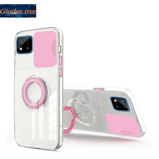 Ốp điện thoại trong suốt có nắp trượt bảo vệ camera cho Oppo Realme C20 Realme C11 2021 Đứng