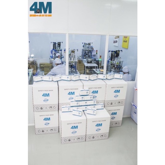 Hộp 50 cái khẩu trang y tế cao cấp 4 lớp 4M Mask chuyên xuất khẩu
