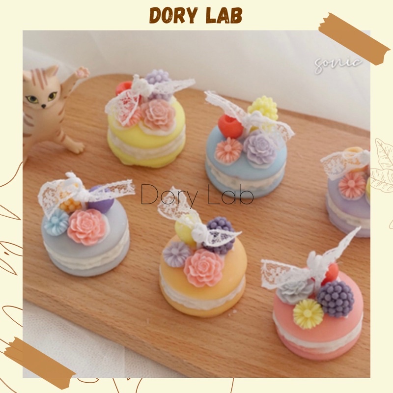 Nến Thơm Bánh Macaron Mix Topping Mini Xinh Xắn, Phụ Kiện Decor - Dory Lab