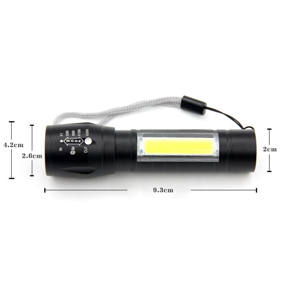 Đèn Pin LED T6 Cổng Sạc USB Có Thể Thu Phóng Dùng Ngoài Trời