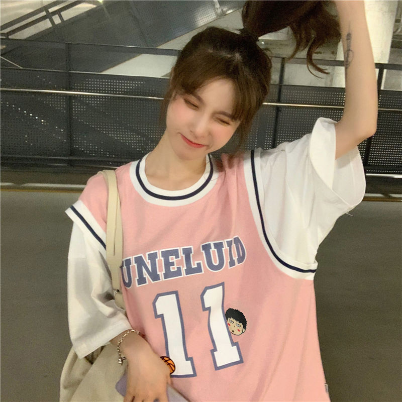 Áo tay ngắn dáng rộng phong cách thể thao năng động cho nữ | BigBuy360 - bigbuy360.vn