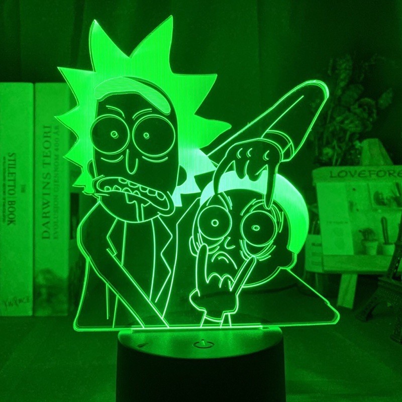 Đèn Ngủ Led 3d Hoạt Hình Rick and Morty Đèn bàn Đèn Cho Trẻ Em Quà tặng trang trí nội thất