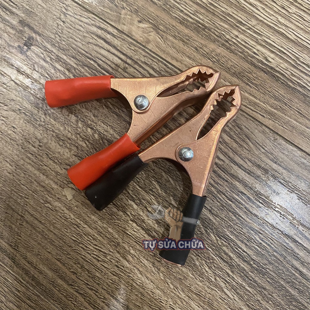 2 Kẹp Cá Sấu Kiểm Tra Bình Ắc Quy Xe Hơi 50a 80mm mạ đồng