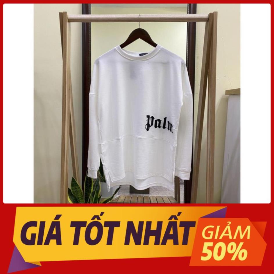 Áo thun Palm Angels Sweater, áo phông dài tay form rộng Hottrend2020 ( Nam, Nữ ) ( Màu Trắng ) * ! * Đẹp