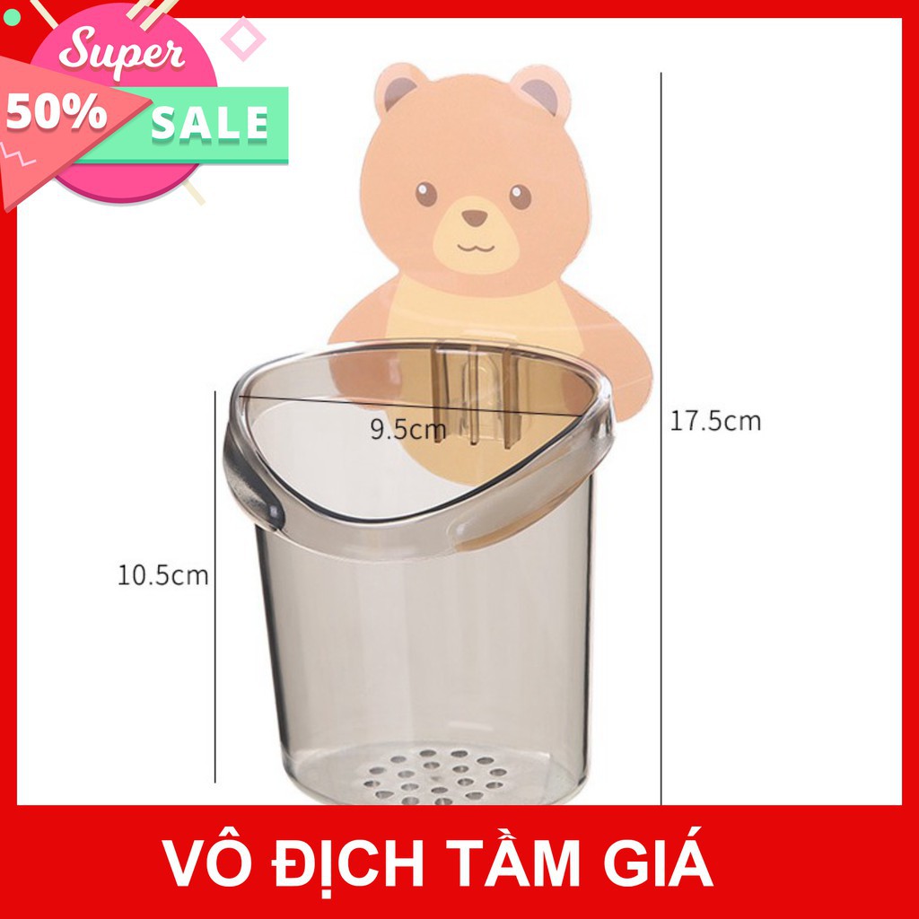 Ly Cốc Dán Tường Hình Gấu Nâu Đựng Bàn Chải, Kem Đánh Răng, Đồ Dùng Nhà Tắm - CỐC GẤU DÁN TƯỜNG sỉ sll SẴN HÀNG GIAO NGA