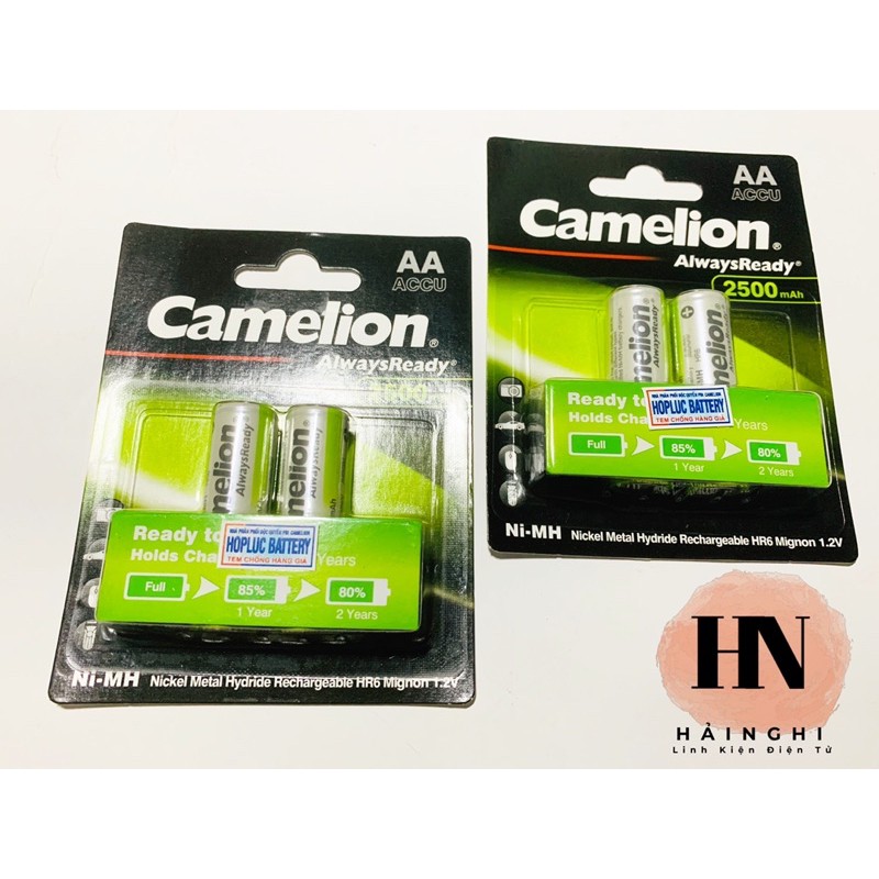 PIN SẠC CAMELION 1100mAh và 2500mAh Vỉ 2 Viên