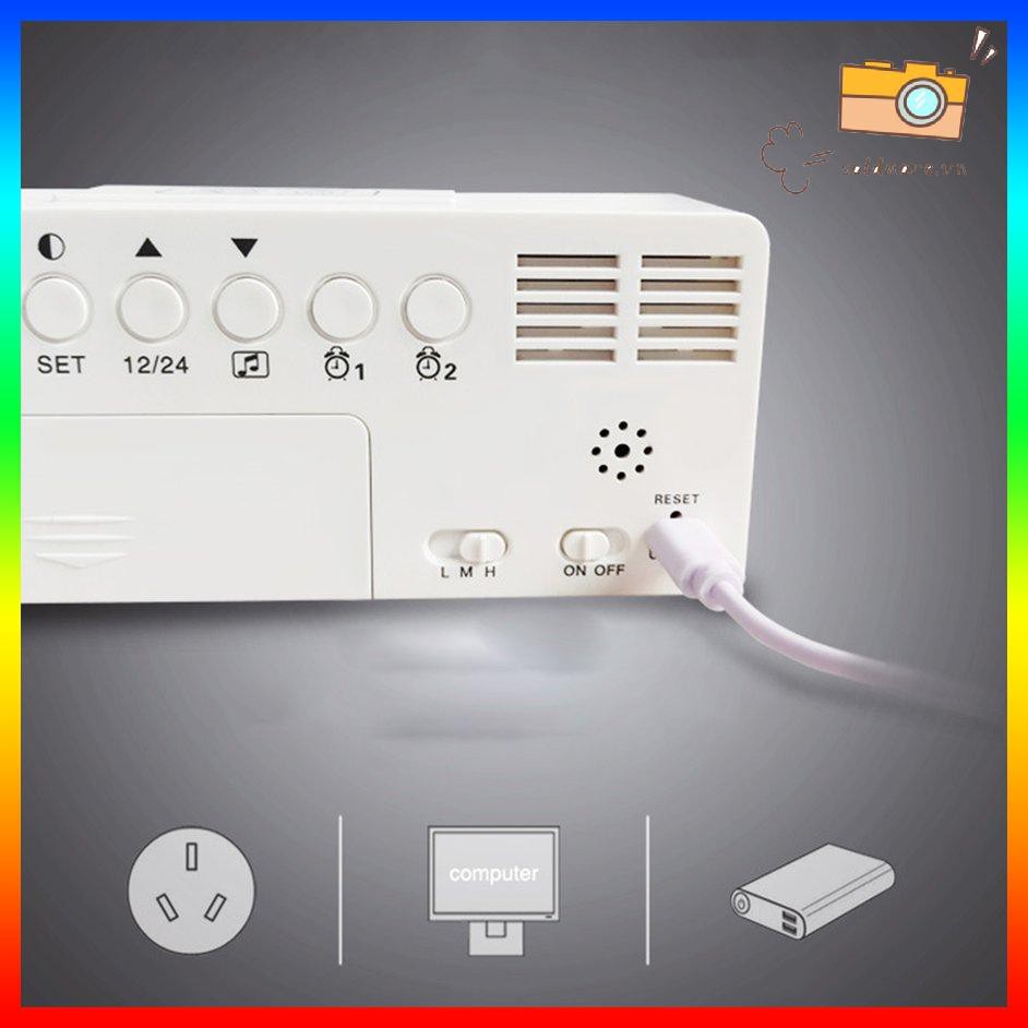 Đồng Hồ Báo Thức Điện Tử Mặt Gương Có Đèn Led Hiển Thị