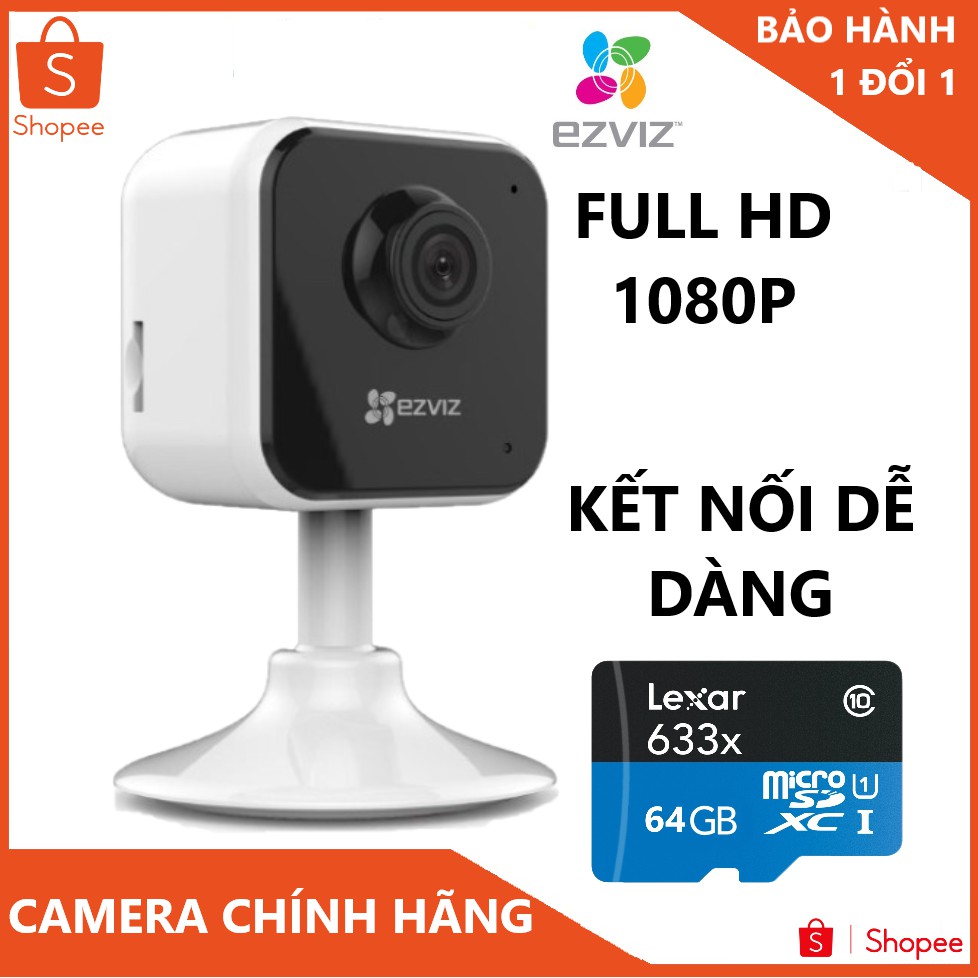 Camera wifi EZVIZ C1HC FULL HD1080p KÈM thẻ nhớ chính hãng, đàm thoại 2 chiều, ống kính góc rộng
