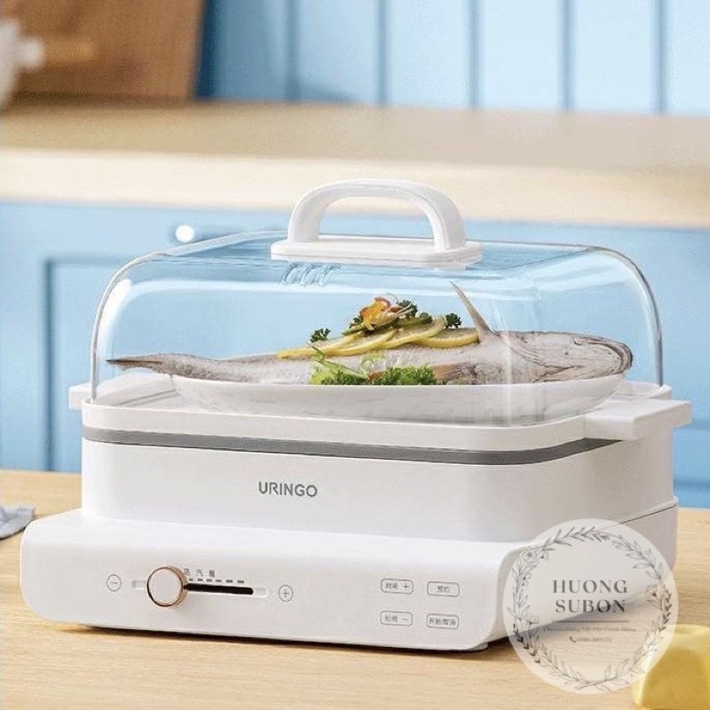 Nồi hấp điện đa năng URINGO 3 tầng  Dung tích 18L, phiên bản cao cấp, chính hãng , bảo hành 18 tháng