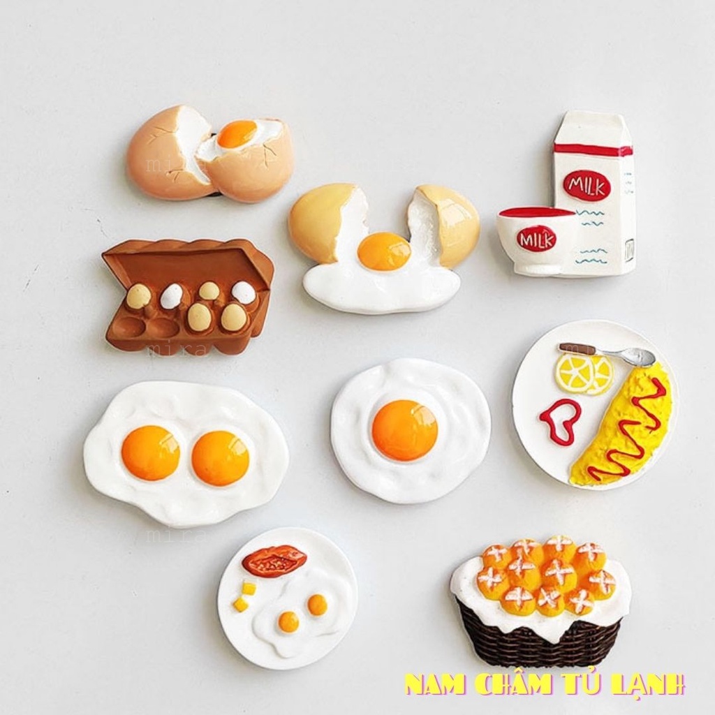 Nam Châm Tủ Lạnh 3D Mô Hình Trứng Gà Trang Trí Bếp Phong Cách Phụ Kiện Bếp Bắc Âu, Quà Lưu Niệm MIRA-3D68015