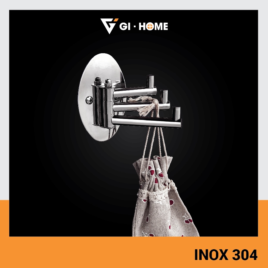 Móc 3 Chấu Đa Năng Linh Hoạt 180 Độ GIHOME Inox 304 MA27