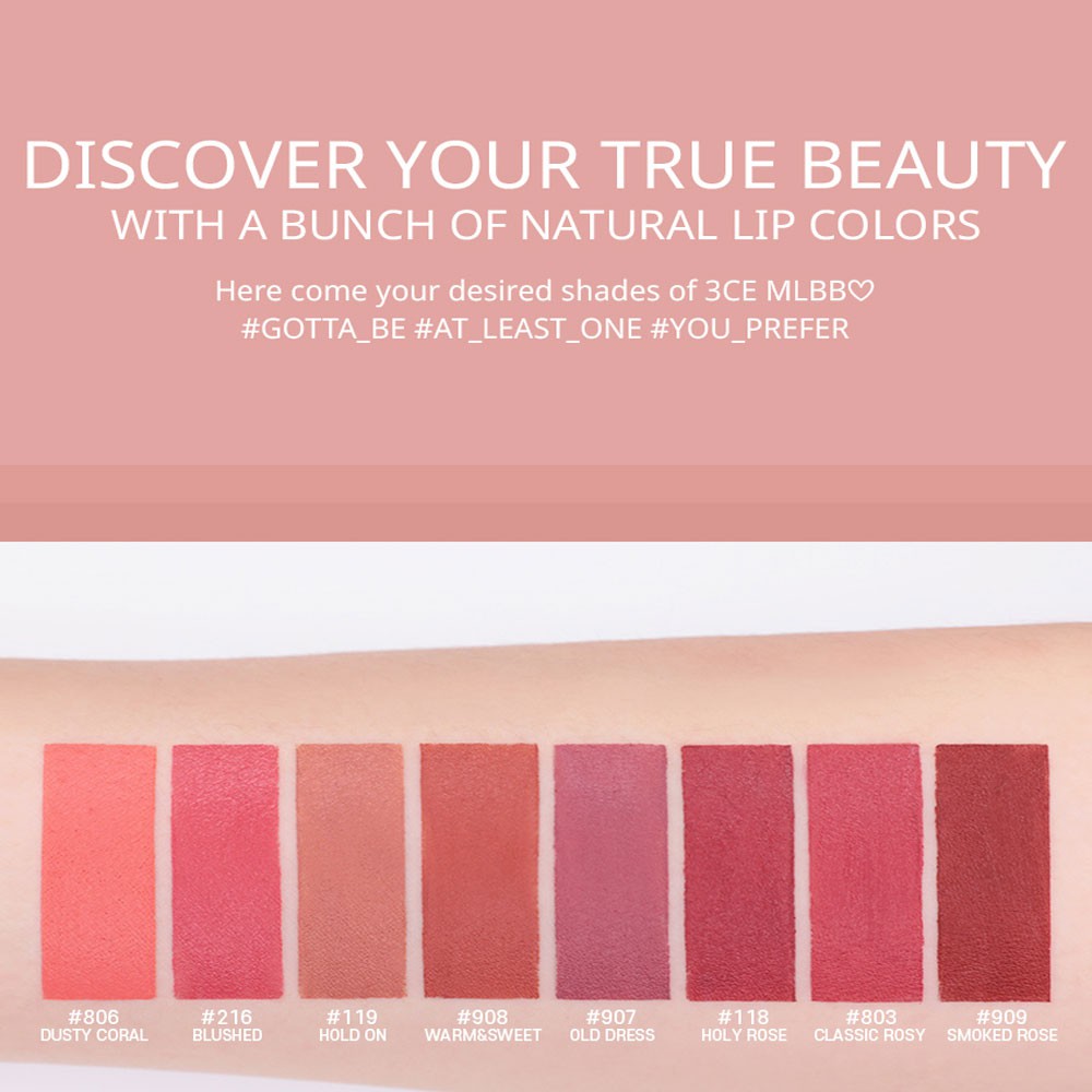 Son thỏi lì 3CE Lip Color Matte Full Màu