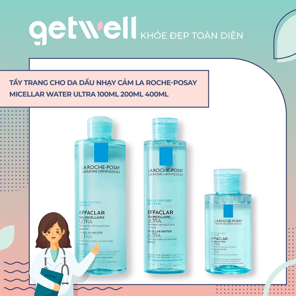 XANH | NƯỚC LÀM SẠCH S U VÀ TẨY TRANG DA DẦU NHẠY CẢM LA ROCHE-POSAY MICELLAR WATER 400ML 200ML 100ML