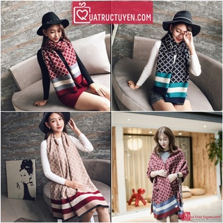 Khăn choàng cổ Cashmere hoạ tiết Diamond Patterns thời trang 190*65cm (3 màu)