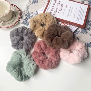 🧸Chun cột tóc scrunchies vải lông siêu to