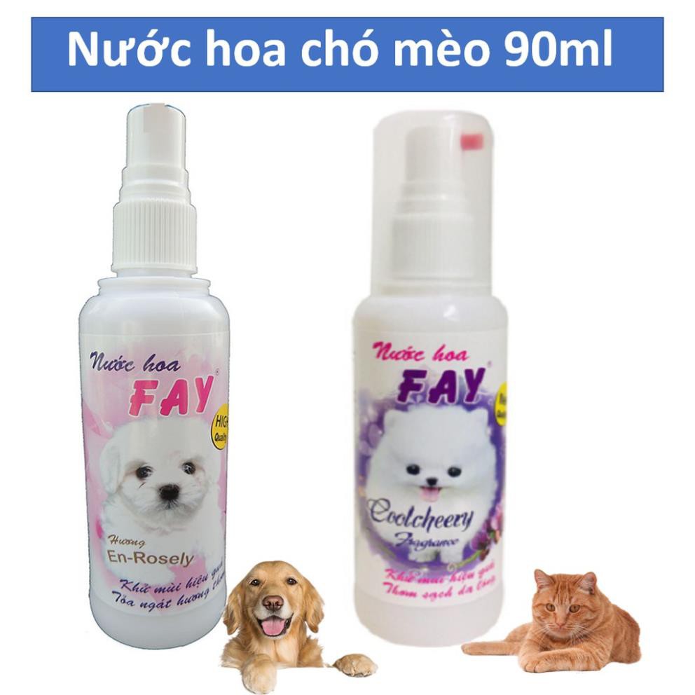 Nước hoa chó mèo 90ml (2 loại)XC-Pet Nước hoa Fay CoolCheery En-Rosely cho thú cưng