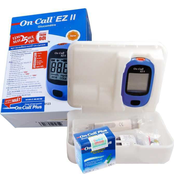 Máy Đo Đường Huyết Acon On-Call Ez II + Tặng 25 que thử và 50 kim chích máu