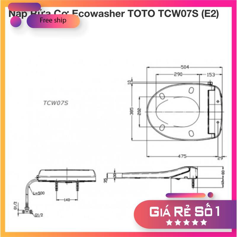 Nắp bồn cầu cơ kèm vòi xịt tự rửa TOTO TCW07S chính hãng, vòi phun tự rửa gắn vừa tất cả các bồn cầu Toto hiện nay