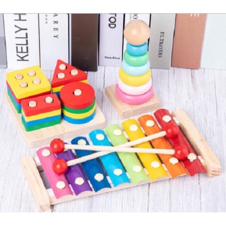 Combo 3-7 món đồ chơi gỗ thông minh rèn luyện tay khéo léo giúp bé tăng khả năng vận động tinh- Quà sinh nhật cho bé
