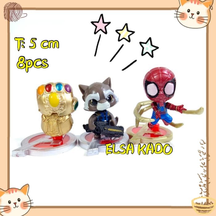 Mô Hình Nhân Vật Hulkbuster Racoon Phim Avengers Endgame Chibi Set 8 100%