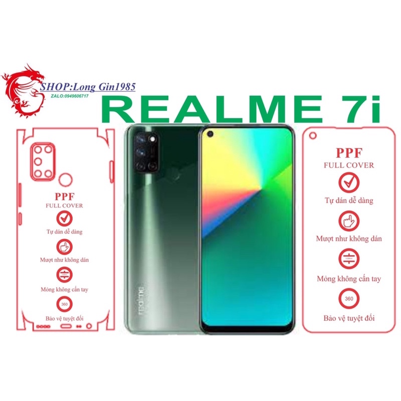 Realme 7i miếng dán trong Ppf mặt sau và mặt trước chống va đập chống trầy xước