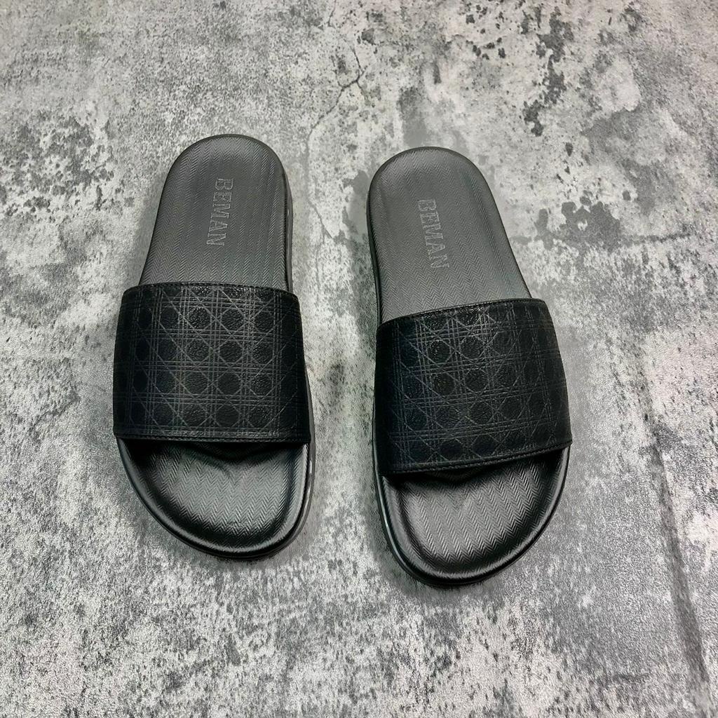 Dép nam quai ngang Beman B1,quai dép da sít cao cấp nguyên tấm, đế cao su non nguyên khối hai lớp