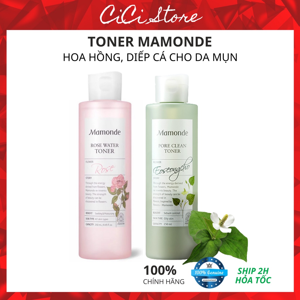 Nước hoa hồng diếp cá Mamonde, ngăn ngừa mụn sạch bã nhờn, se lỗ chân lông, 250ml