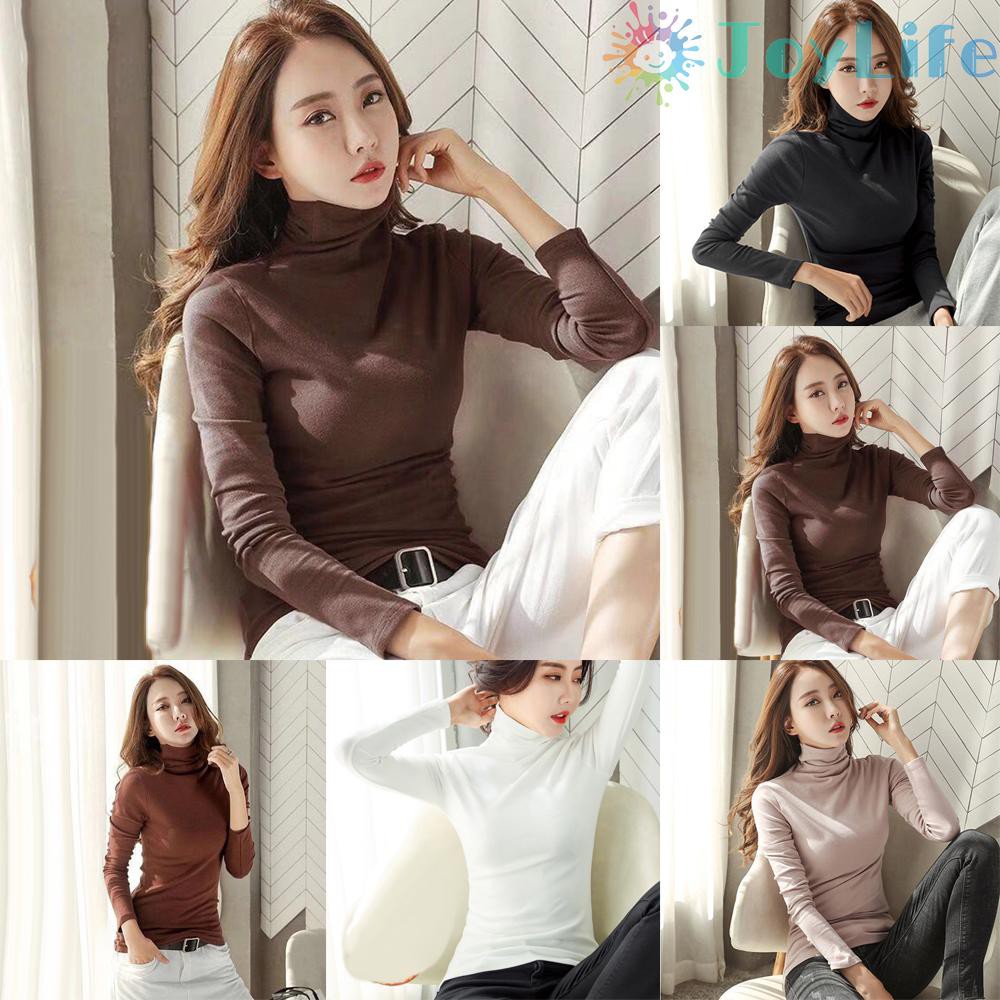 JUMPER 1 Áo Dệt Kim Cổ Lọ Tay Dài Màu Trơn Size L-2Xl